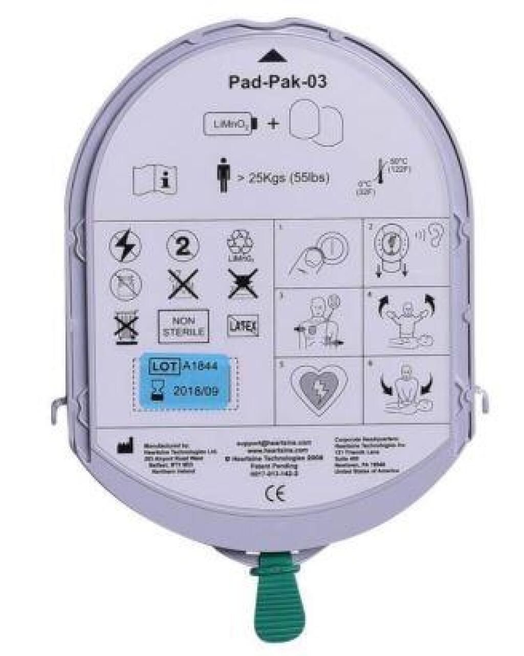 AED Heartsine Samaritan Pad +batterij in een